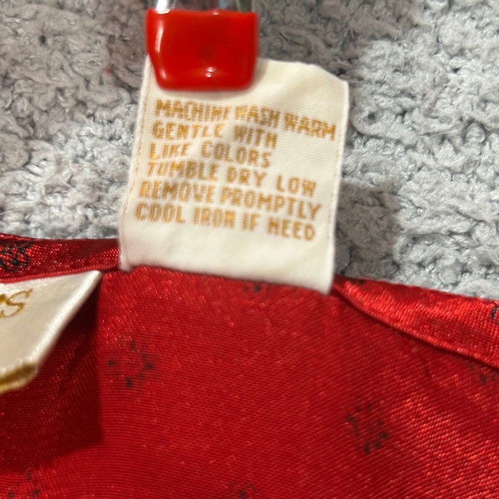 Victoria's Secret Pajama Top 80s Vintage M Red Gold Label Satin Coquette Retro - Picture 5 of 8